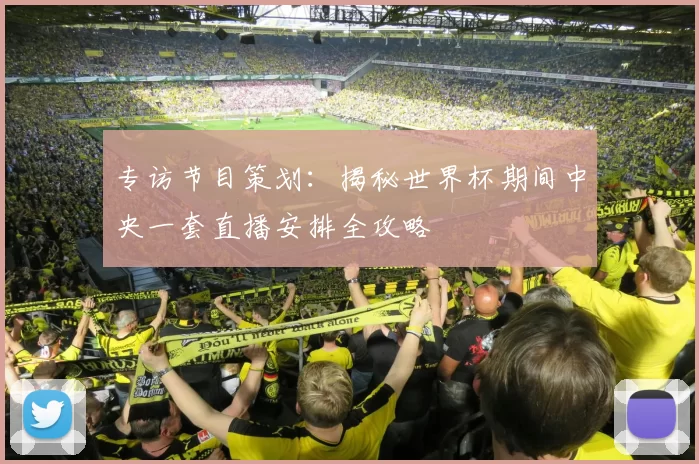专访节目策划:揭秘世界杯期间中央一套直播安排全攻略
